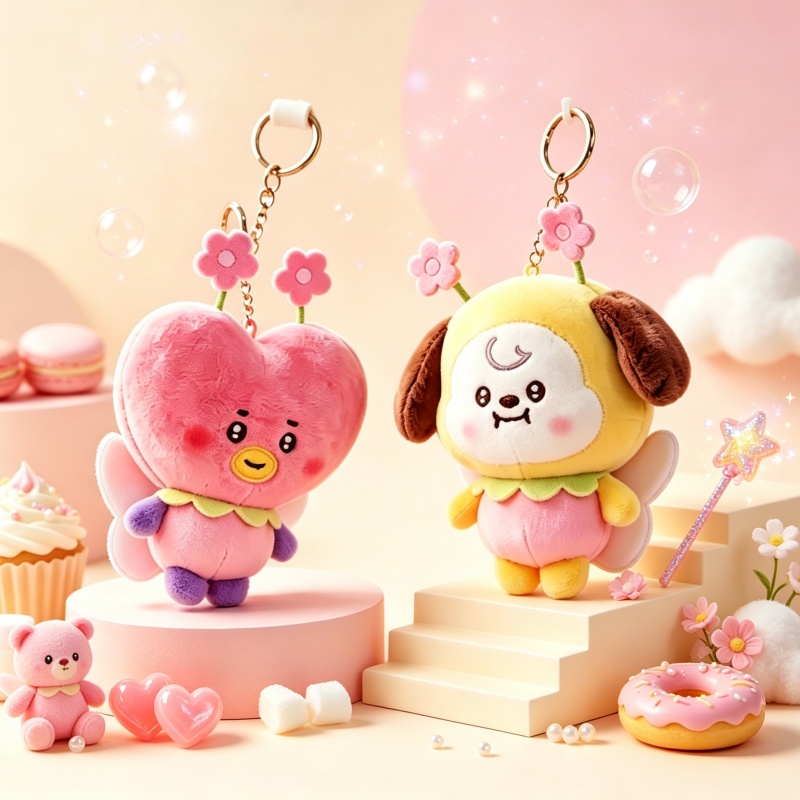 Supply Florist - Porte-clés poupée en peluche série fleur