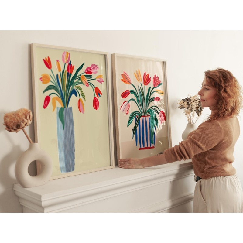2 tableaux sur toile de fleurs - Florist Supply Vases avis et prix